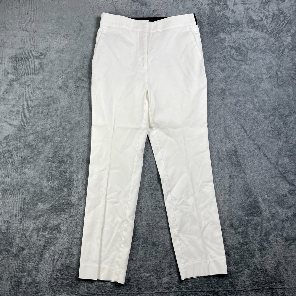 Zara Tailored Dress Pants Womens Medium White Straight Leg Mid Rise Business
